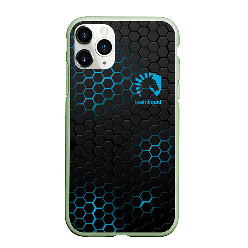 Чехол iPhone 11 Pro матовый Team Liquid: Carbon Style / 3D-Салатовый – фото 1