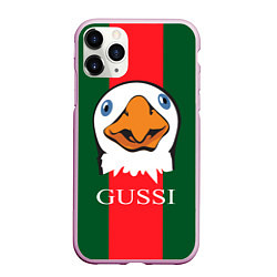 Чехол iPhone 11 Pro матовый GUSSI Beak, цвет: 3D-розовый