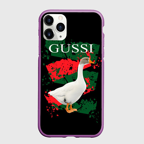 Чехол iPhone 11 Pro матовый GUSSI Hype / 3D-Фиолетовый – фото 1