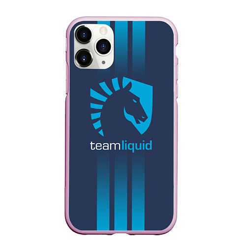 Чехол iPhone 11 Pro матовый Team Liquid: Lines E-Sport / 3D-Розовый – фото 1