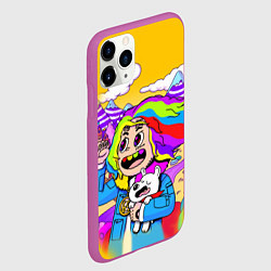 Чехол iPhone 11 Pro матовый 69 Rainbow, цвет: 3D-фиолетовый — фото 2