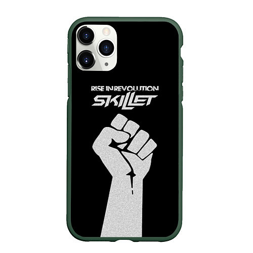 Чехол iPhone 11 Pro матовый Skillet: Rise in revolution / 3D-Темно-зеленый – фото 1