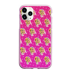 Чехол iPhone 11 Pro матовый 6IX9INE Pattern, цвет: 3D-розовый