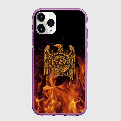Чехол iPhone 11 Pro матовый Slayer: Fire Eagle / 3D-Фиолетовый – фото 1