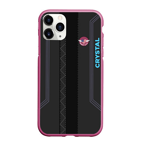 Чехол iPhone 11 Pro матовый Cyberpunk 2077: Crystal Jock / 3D-Малиновый – фото 1