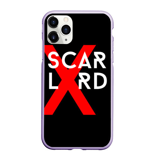 Чехол iPhone 11 Pro матовый Scarlxrd Logo / 3D-Светло-сиреневый – фото 1