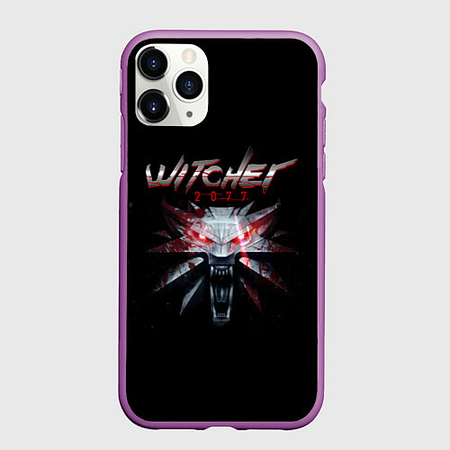 Чехол iPhone 11 Pro матовый Witcher 2077 / 3D-Фиолетовый – фото 1