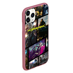 Чехол iPhone 11 Pro матовый Cyberpunk 2077: Stories, цвет: 3D-малиновый — фото 2
