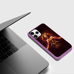 Чехол iPhone 11 Pro матовый Lina: Hell Flame, цвет: 3D-фиолетовый — фото 2