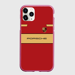 Чехол iPhone 11 Pro матовый Porsche Design, цвет: 3D-малиновый