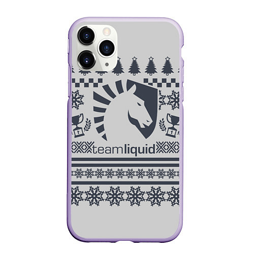 Чехол iPhone 11 Pro матовый Team Liquid: Grey Winter / 3D-Светло-сиреневый – фото 1