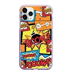 Чехол iPhone 11 Pro матовый Boom Pop Art, цвет: 3D-светло-сиреневый