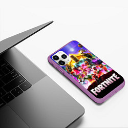 Чехол iPhone 11 Pro матовый Fortnite: Battle Royale, цвет: 3D-фиолетовый — фото 2