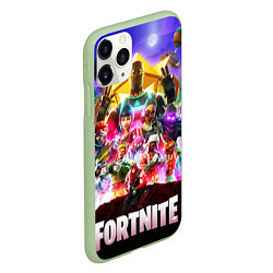 Чехол iPhone 11 Pro матовый Fortnite: Battle Royale, цвет: 3D-салатовый — фото 2