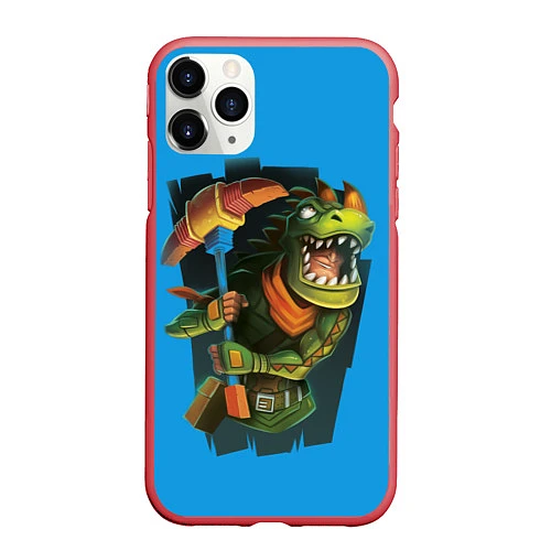 Чехол iPhone 11 Pro матовый Rex: Fortnite / 3D-Красный – фото 1