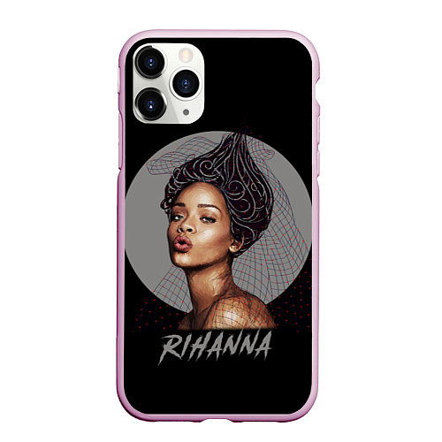 Чехол iPhone 11 Pro матовый Rihanna / 3D-Розовый – фото 1