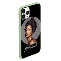 Чехол iPhone 11 Pro матовый Rihanna, цвет: 3D-салатовый — фото 2