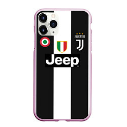 Чехол iPhone 11 Pro матовый FC Juventus 18-19, цвет: 3D-розовый