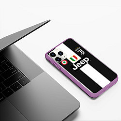 Чехол iPhone 11 Pro матовый FC Juventus 18-19, цвет: 3D-фиолетовый — фото 2