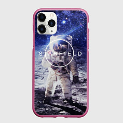 Чехол iPhone 11 Pro матовый Starfield, цвет: 3D-малиновый