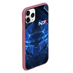 Чехол iPhone 11 Pro матовый Mass Effect: Blue Armor N7, цвет: 3D-малиновый — фото 2