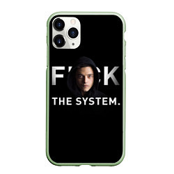 Чехол iPhone 11 Pro матовый F*ck The System: Mr Robot, цвет: 3D-салатовый