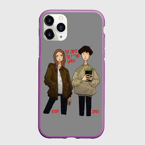 Чехол iPhone 11 Pro матовый End of the f*cking world / 3D-Фиолетовый – фото 1