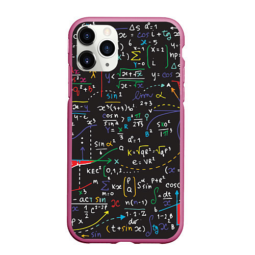 Чехол iPhone 11 Pro матовый Math / 3D-Малиновый – фото 1