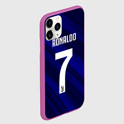 Чехол iPhone 11 Pro матовый Ronaldo 7: Blue Sport, цвет: 3D-фиолетовый — фото 2