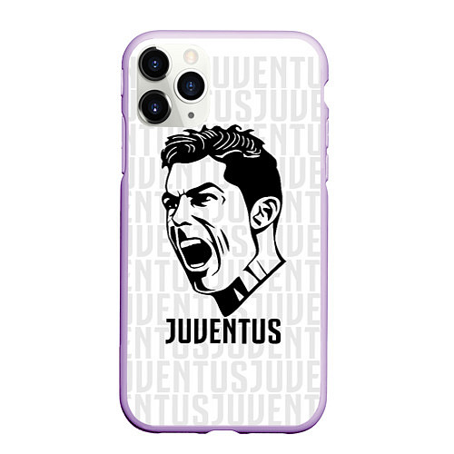 Чехол iPhone 11 Pro матовый Juve Ronaldo / 3D-Сиреневый – фото 1