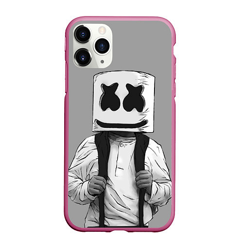 Чехол iPhone 11 Pro матовый Marshmallow Boy / 3D-Малиновый – фото 1