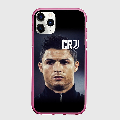 Чехол iPhone 11 Pro матовый RONALDO CR7 / 3D-Малиновый – фото 1