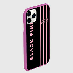 Чехол iPhone 11 Pro матовый Black Pink, цвет: 3D-фиолетовый — фото 2