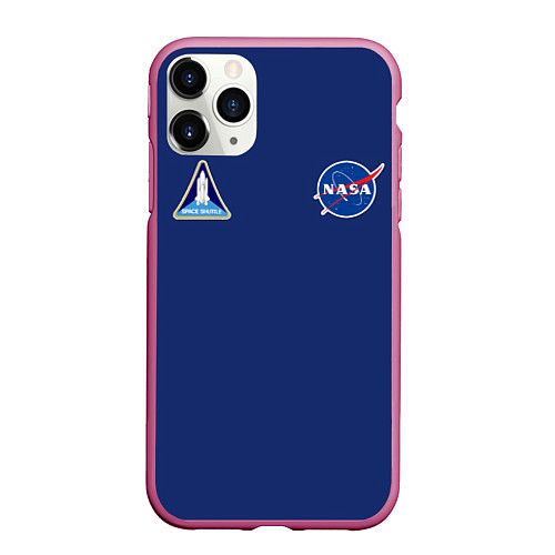 Чехол iPhone 11 Pro матовый NASA: Special Form / 3D-Малиновый – фото 1