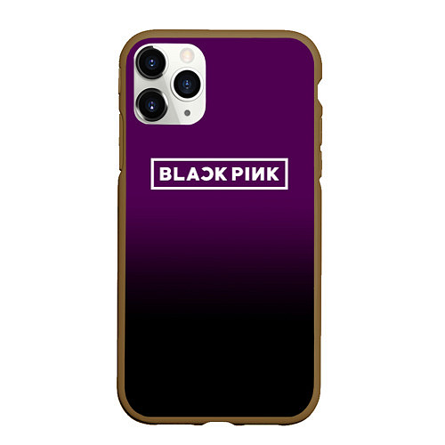 Чехол iPhone 11 Pro матовый Black Pink: Violet Gradient / 3D-Коричневый – фото 1