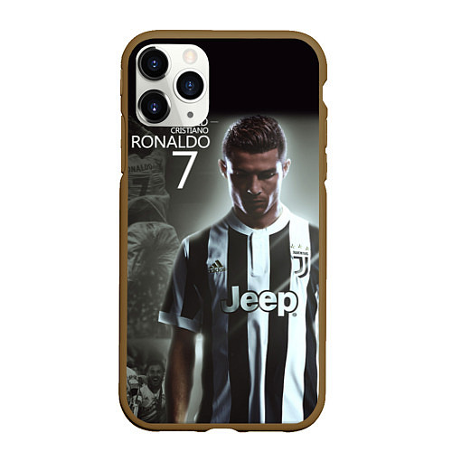 Чехол iPhone 11 Pro матовый RONALDO 7 / 3D-Коричневый – фото 1