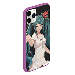 Чехол iPhone 11 Pro матовый Hatsune Miku, цвет: 3D-фиолетовый — фото 2