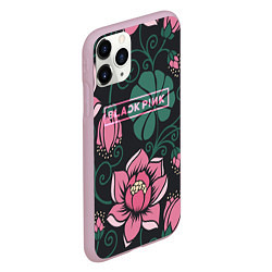 Чехол iPhone 11 Pro матовый Black Pink: Delicate Flowers, цвет: 3D-розовый — фото 2