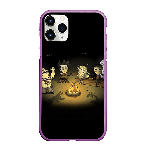 Чехол iPhone 11 Pro матовый Don’t Starve campfire / 3D-Фиолетовый – фото 1