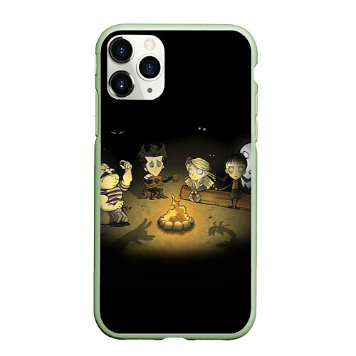 Чехол iPhone 11 Pro матовый Don’t Starve campfire / 3D-Салатовый – фото 1