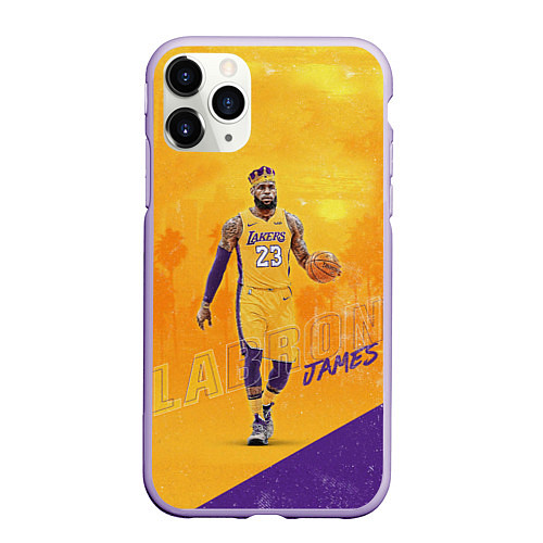 Чехол iPhone 11 Pro матовый LeBron James: NBA Star / 3D-Светло-сиреневый – фото 1