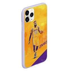 Чехол iPhone 11 Pro матовый LeBron James: NBA Star, цвет: 3D-светло-сиреневый — фото 2