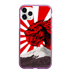 Чехол iPhone 11 Pro матовый Japanese Godzilla