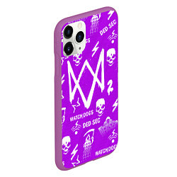 Чехол iPhone 11 Pro матовый Watch Dogs 2: Violet Pattern, цвет: 3D-фиолетовый — фото 2