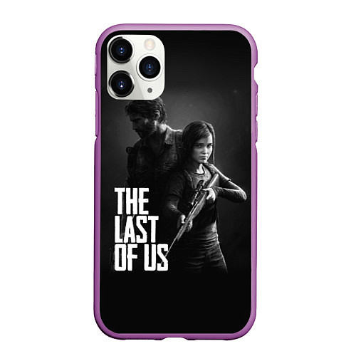 Чехол iPhone 11 Pro матовый The Last of Us: Black Style / 3D-Фиолетовый – фото 1