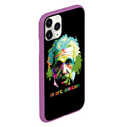 Чехол iPhone 11 Pro матовый Albert Einstein, цвет: 3D-фиолетовый — фото 2