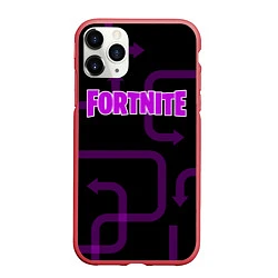 Чехол iPhone 11 Pro матовый Fortnite: Violet Edition, цвет: 3D-красный