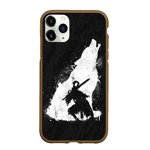Чехол iPhone 11 Pro матовый Dark Souls: Howling Wolf / 3D-Коричневый – фото 1