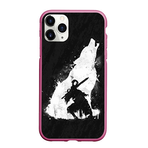 Чехол iPhone 11 Pro матовый Dark Souls: Howling Wolf / 3D-Малиновый – фото 1