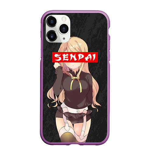 Чехол iPhone 11 Pro матовый Senpai Baby / 3D-Фиолетовый – фото 1